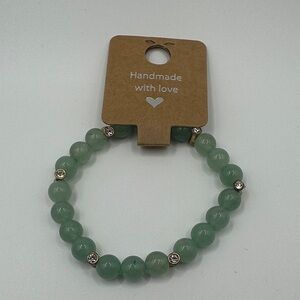 Handmade Sage Green Beaded Bracelet